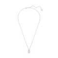 Birthstone Kolye Ucu, Kare kesim, Haziran, Pembe, Rodyum kaplama