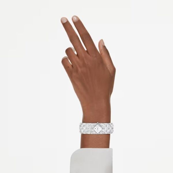 Curiosa Bangle Saat, Kristal bileklik, Gümüş Rengi, Paslanmaz çelik