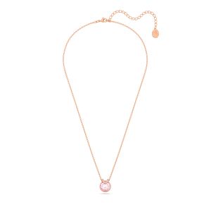Bella V Kolye Ucu, Yuvarlak kesim, Pembe, Pembe altın rengi kaplama