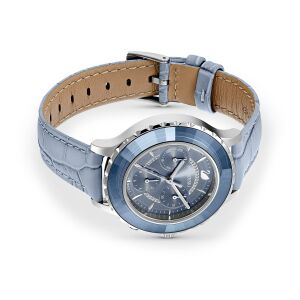 Octea Lux Chrono Saat, Deri kayış, Mavi, Paslanmaz çelik