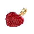 Idyllia Charm, Yuvarlak kesim, Kalp, Kırmızı, Altın rengi kaplama