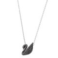 Swarovski Iconic Swan kolye, Kuğu, Siyah, Rodyum kaplama