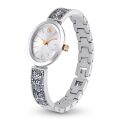 Crystal Rock Oval Saat, İsviçre Üretimi, Metal bileklik, Beyaz, Paslanmaz çelik