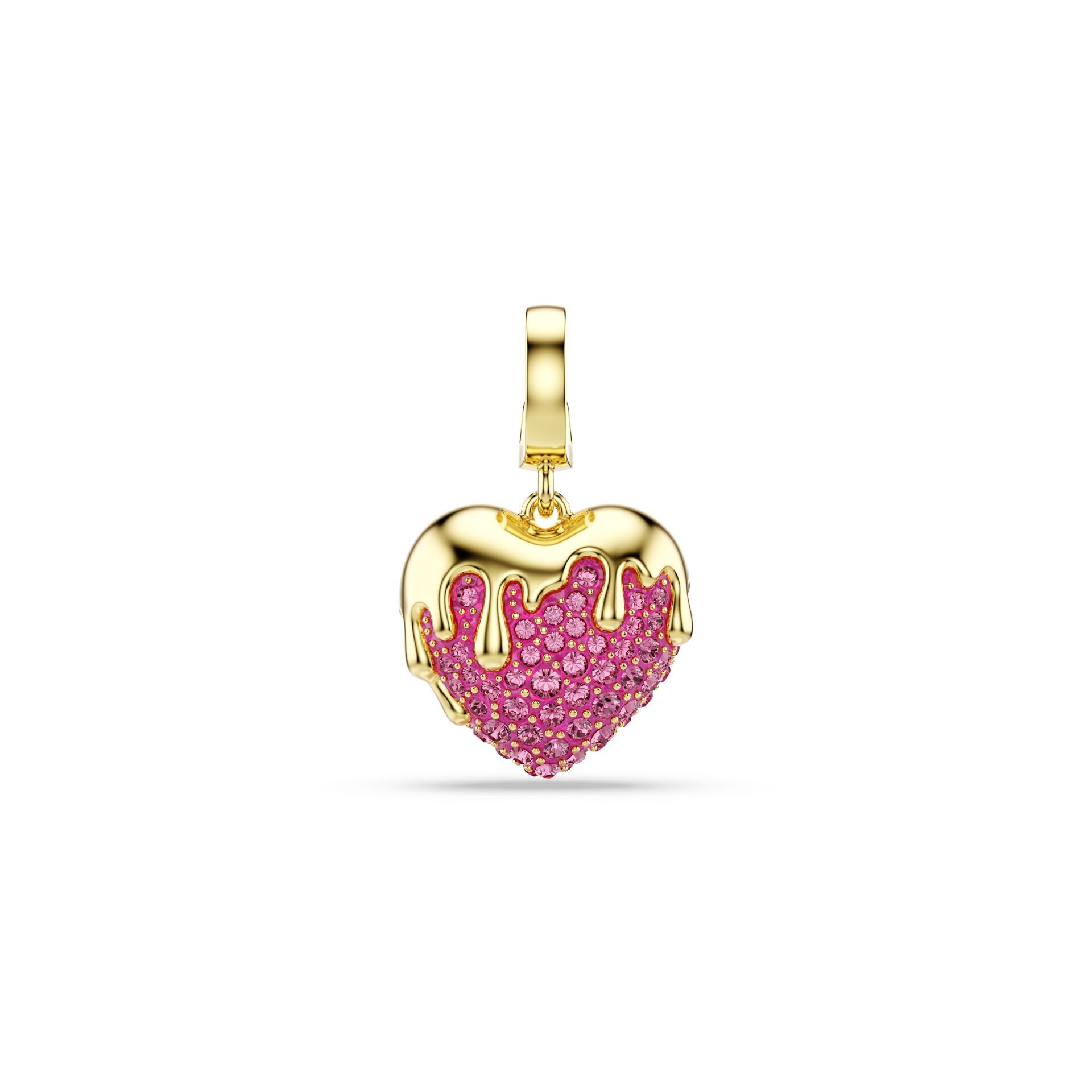 Idyllia Charm, Yuvarlak kesim, Kalp, Pembe, Altın rengi kaplama