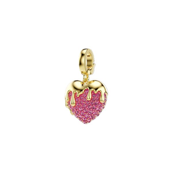 Idyllia Charm, Yuvarlak kesim, Kalp, Pembe, Altın rengi kaplama