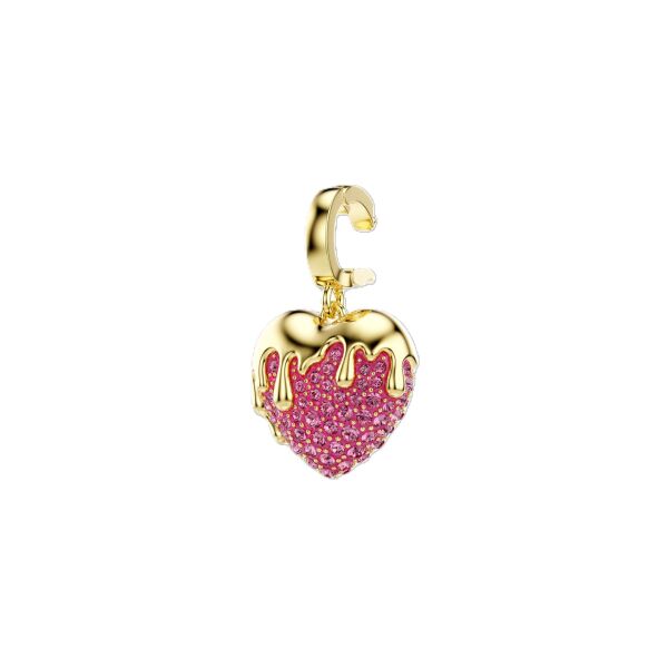 Idyllia Charm, Yuvarlak kesim, Kalp, Pembe, Altın rengi kaplama
