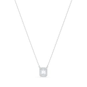 UnaKolye, Kare Swarovski zirkonya, Beyaz, Rodyum kaplama