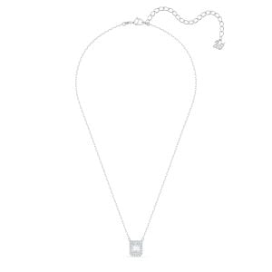 UnaKolye, Kare Swarovski zirkonya, Beyaz, Rodyum kaplama