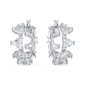 Millenia halka küpeler, Üçgen Swarovski Zirkon, Çok renkli, Rodyum kaplama