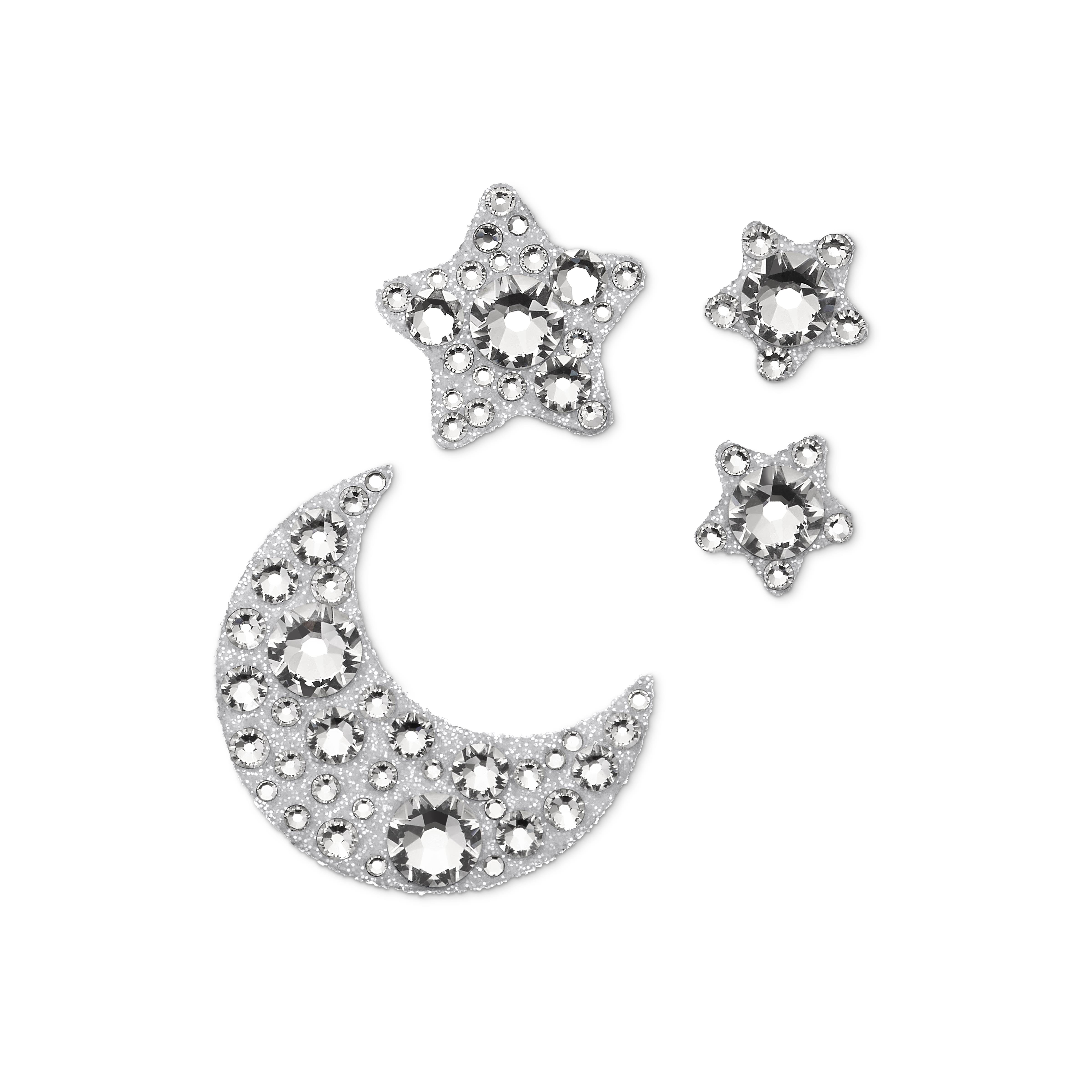 Vücut mücevheri, Set (4), Ay ve yıldız, Beyaz