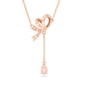 Hyperbola Y Kolye Ucu, Fiyonk, Pembe, Pembe altın rengi kaplama