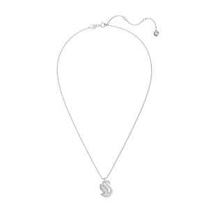 Swan Kolye Ucu, Kuğu, Küçük, Beyaz, Rodyum kaplama