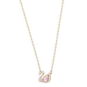 Swan Kolye, Cok Renkli, Pembe altın rengi kaplama