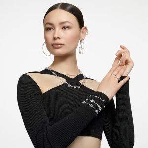 Constella Yüzük, Set (2), Yuvarlak kesim, Beyaz, Rodyum kaplama 55