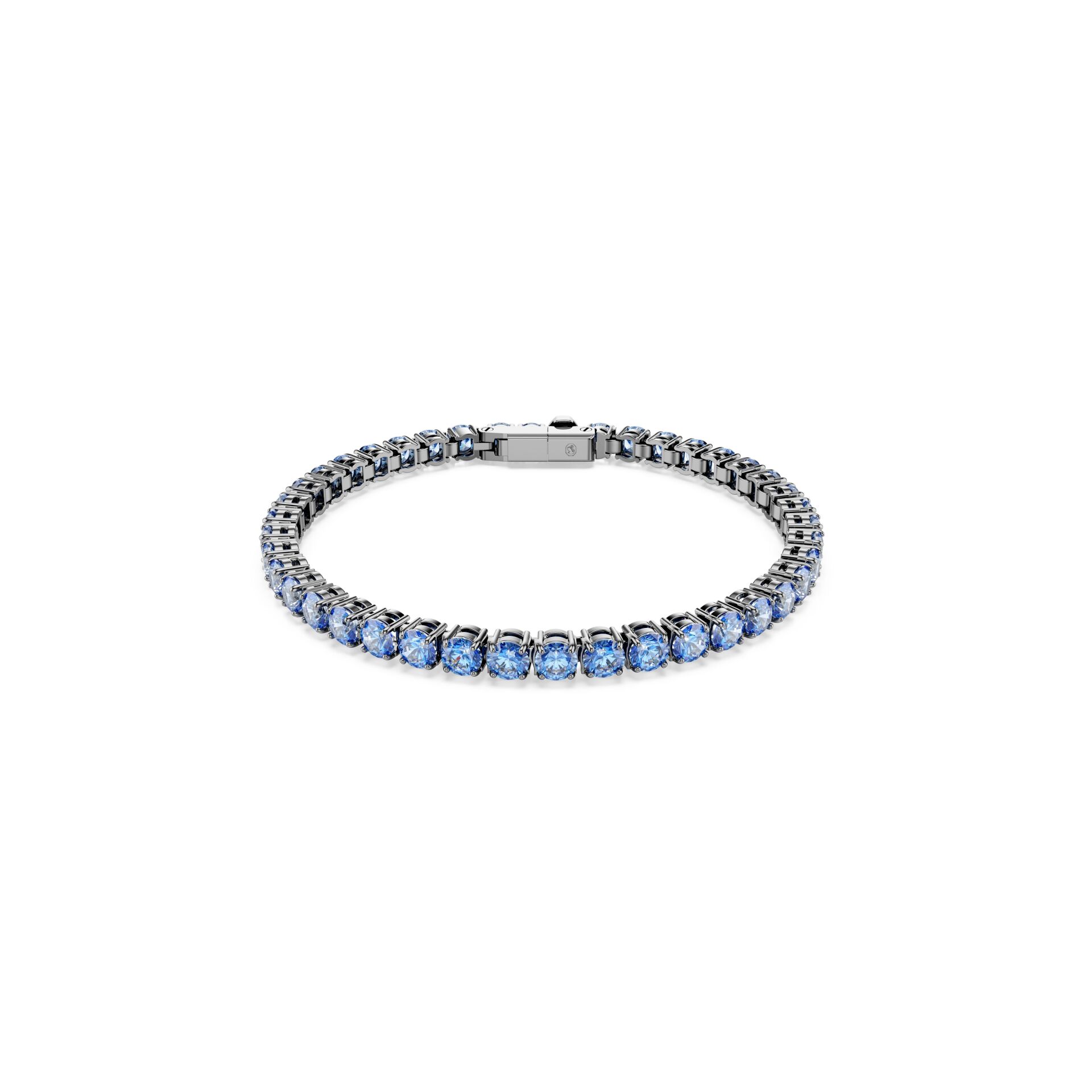 Matrix Tennis bileklik, Yuvarlak kesim, Mavi, Rutenyum kaplama XL