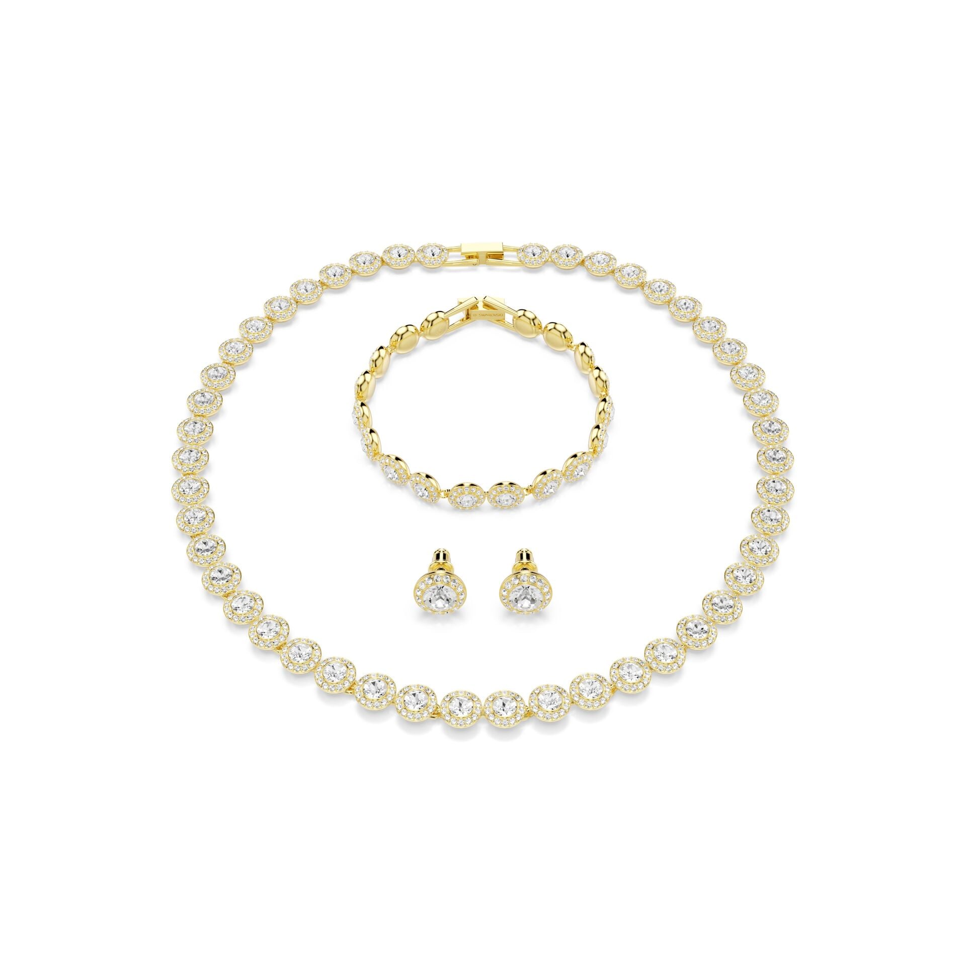 Una Angelic Set, Set (3), Yuvarlak kesim, Beyaz, Altın rengi kaplama