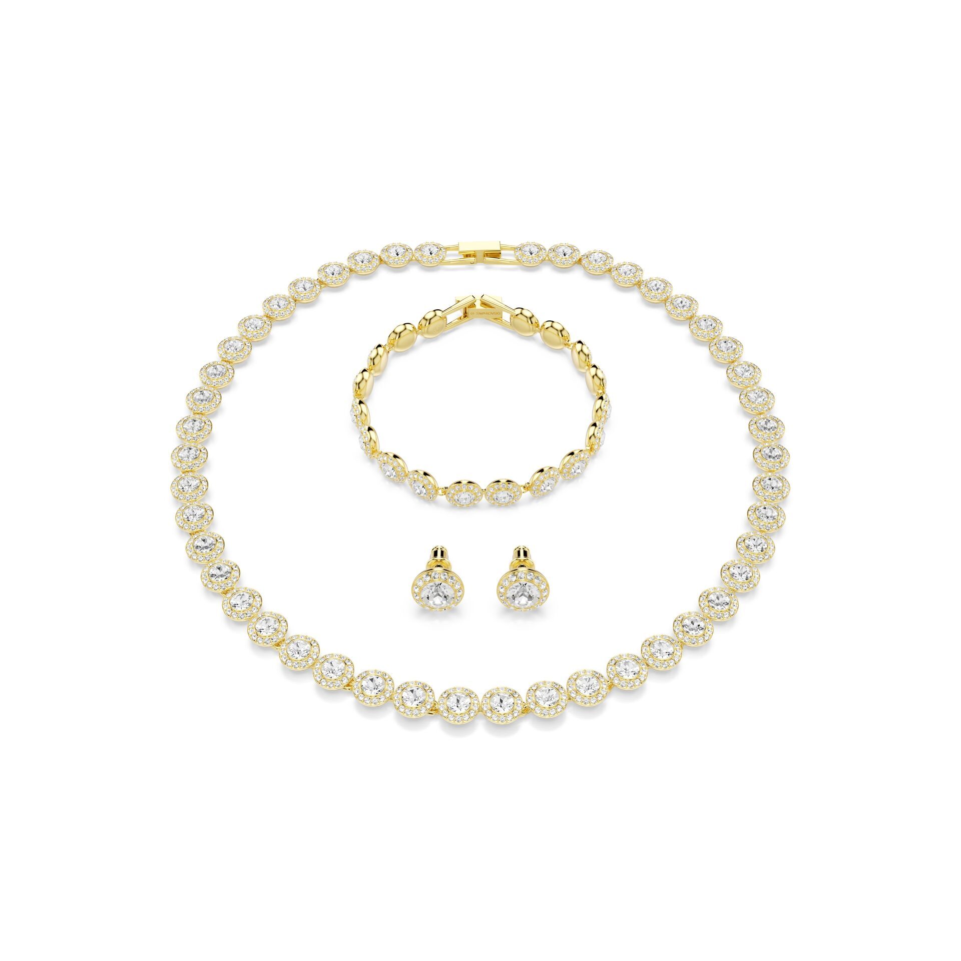Una Angelic Set, Set (3), Yuvarlak kesim, Beyaz, Altın rengi kaplama