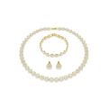 Una Angelic Set, Set (3), Yuvarlak kesim, Beyaz, Altın rengi kaplama