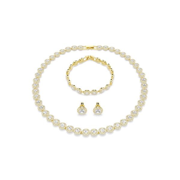 Una Angelic Set, Set (3), Yuvarlak kesim, Beyaz, Altın rengi kaplama