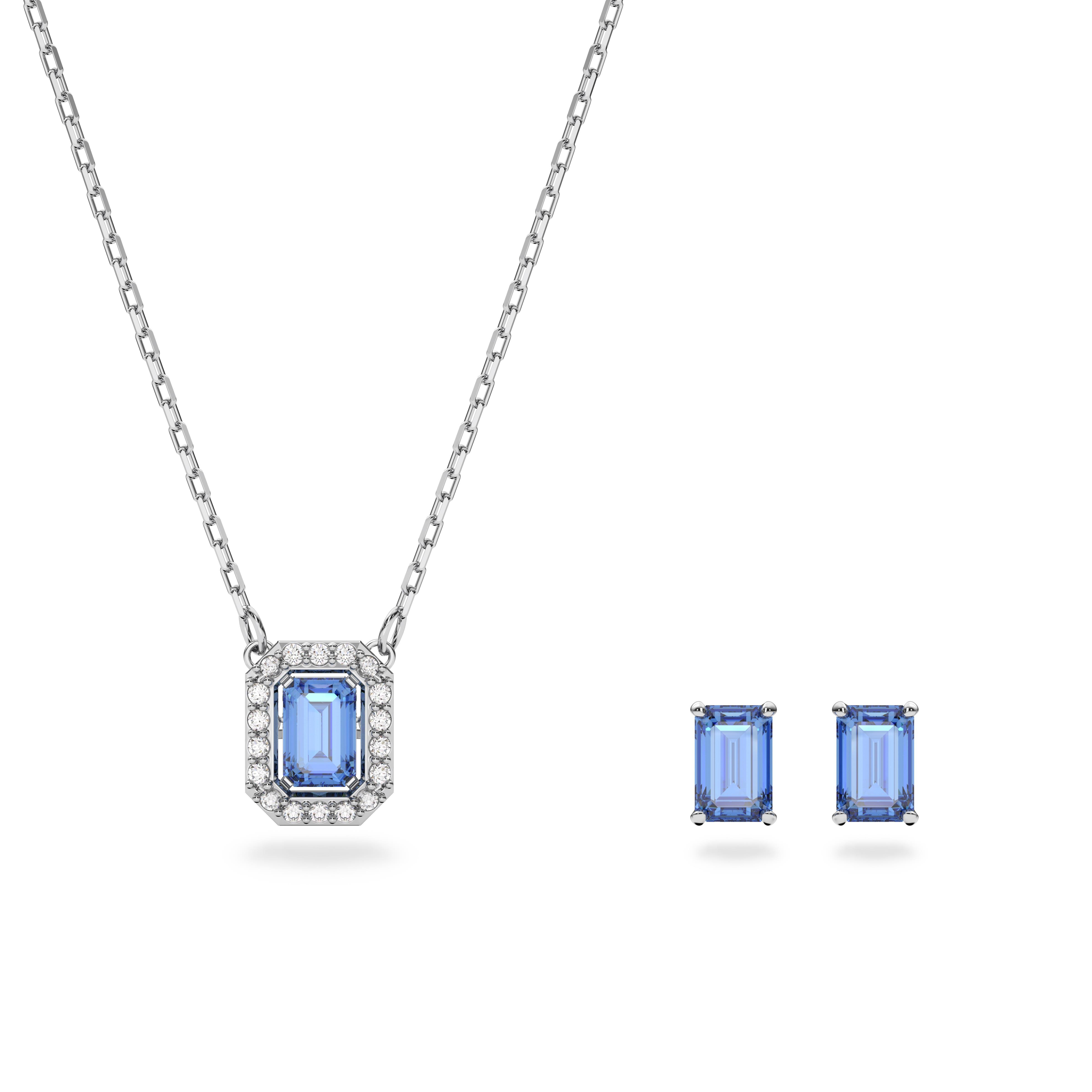 Una Set, Sekizgen kesim, Mavi, Rodyum kaplama