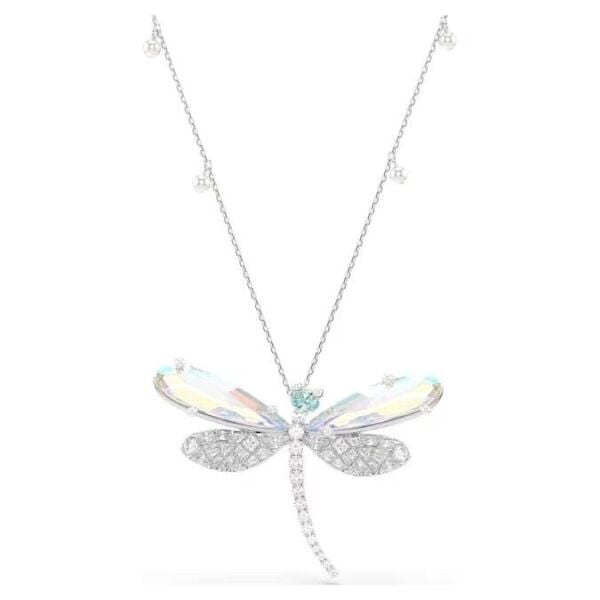 Ariana Grande x Swarovski Kolye ve broş, Karışık kesimler, Yusufçuk, Yeşil, Rodyum kaplama
