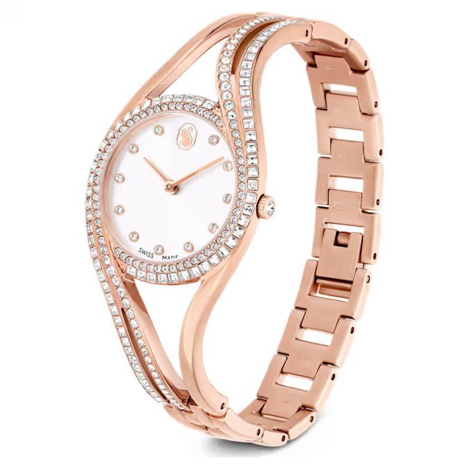 Hyperbola Halka bileklik saat, İsviçre Üretimi, Rose Altın tonu, Pembe altın rengi yüzey