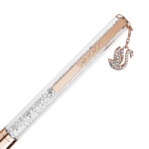 Crystalline Tükenmez Kalem, Kuğu, Pembe altın rengi kaplama