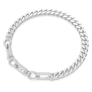 Dextera Kolye, Pavé, Çarpıcı, Karışık bağlantılar, Beyaz, Rodyum kaplama - 5639333