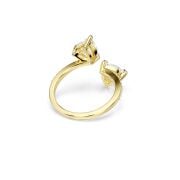 Mesmera Attract Açık Yüzük, Kalp kesim, Pavé, Kalp, Beyaz, Altın rengi kaplama 52