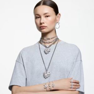Dextera Bileklik, Pavé, Karışık bağlantılar, Beyaz, Rodyum kaplama M - 5642598