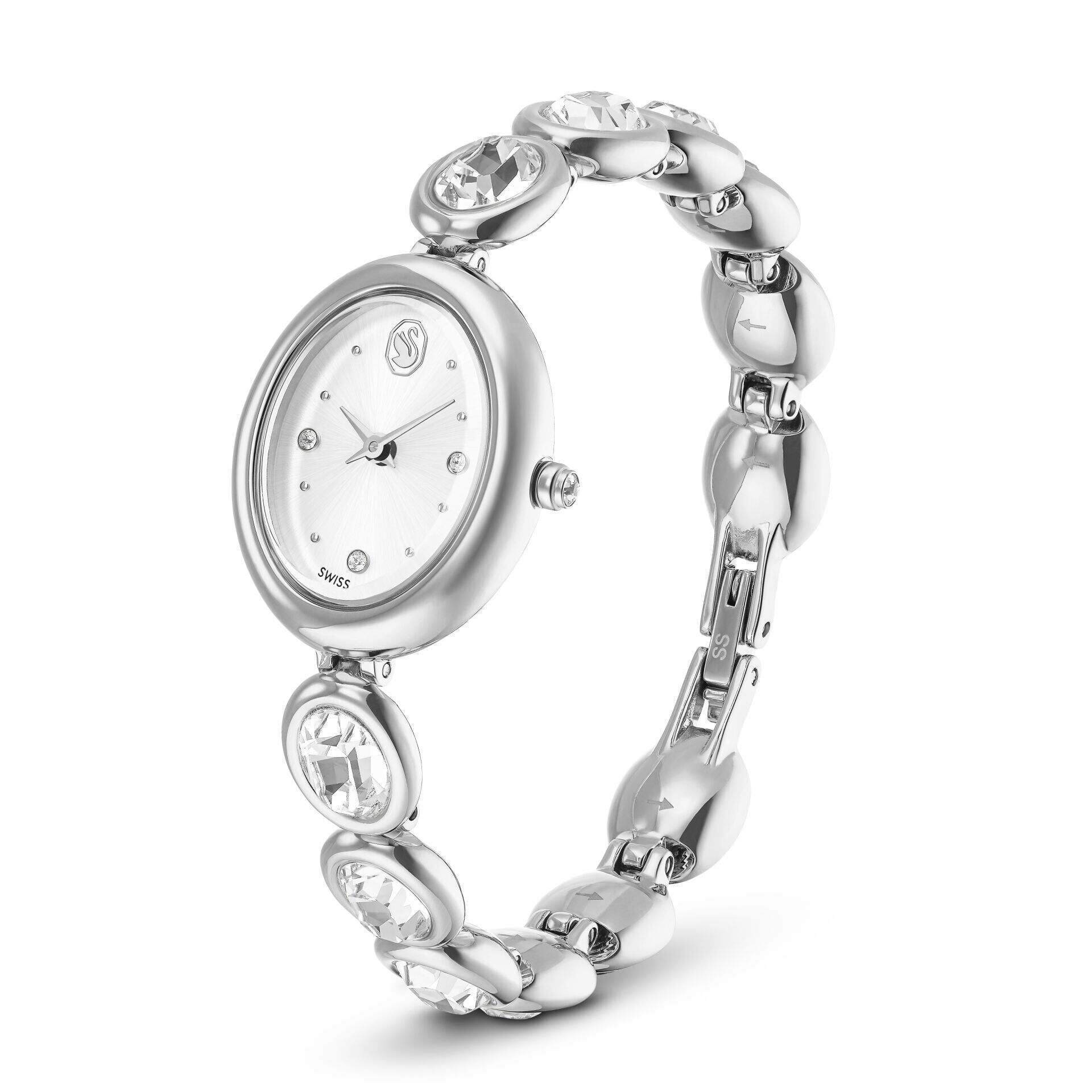 Imber oval Saat, İsviçre Üretimi, Metal bileklik, Gümüş Rengi, Paslanmaz çelik