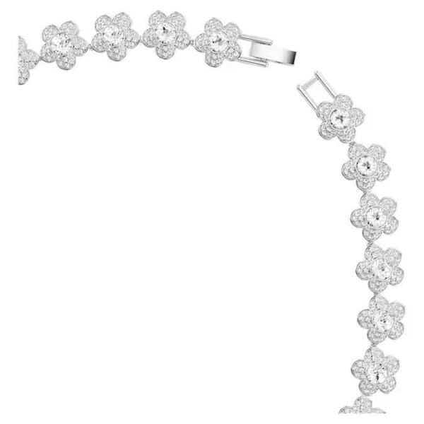Ariana Grande x Swarovski Kolye, Yuvarlak kesim, Çiçek, Beyaz, Rodyum kaplama