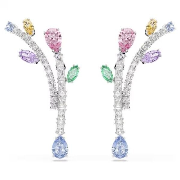 Ariana Grande x Swarovski damla küpeler, Karışık kesimler, Çok renkli, Rodyum kaplama