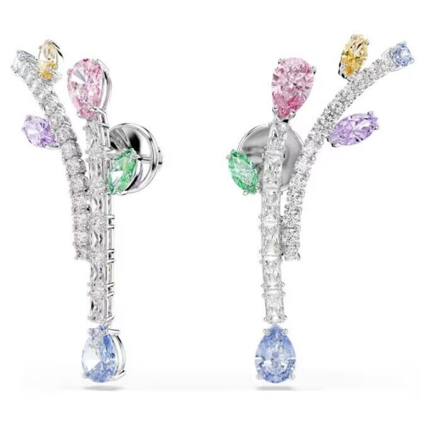 Ariana Grande x Swarovski damla küpeler, Karışık kesimler, Çok renkli, Rodyum kaplama