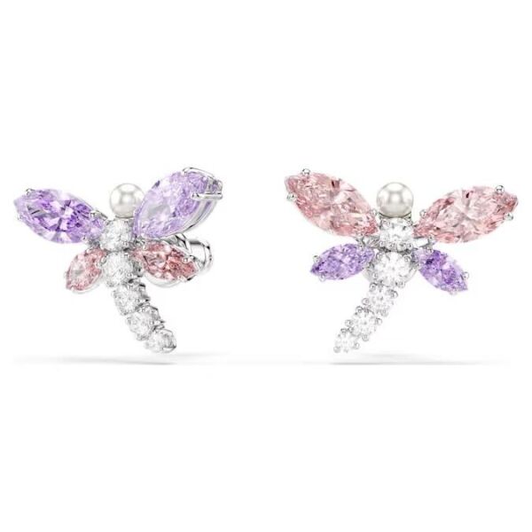 Ariana Grande x Swarovski düğme Küpeler, Karışık kesimler, Yusufçuk, Çok renkli, Rodyum kaplama