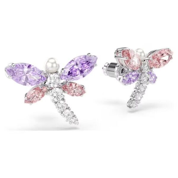 Ariana Grande x Swarovski düğme Küpeler, Karışık kesimler, Yusufçuk, Çok renkli, Rodyum kaplama