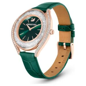 Crystalline Aura Saat, Deri kayış, Yeşil, Pembe altın rengi yüzey - 5644078
