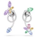 Ariana Grande x Swarovski Kulak gömlekli damla küpe, Karışık kesimler, Yusufçuk, çiçek, Çok renkli, Rodyum kaplama