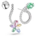 Ariana Grande x Swarovski Kulak gömlekli damla küpe, Karışık kesimler, Yusufçuk, çiçek, Çok renkli, Rodyum kaplama