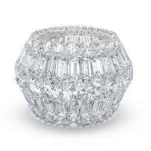 Hyperbola Kokteyl Yüzüğü, Beyaz, Rodyum kaplama 55