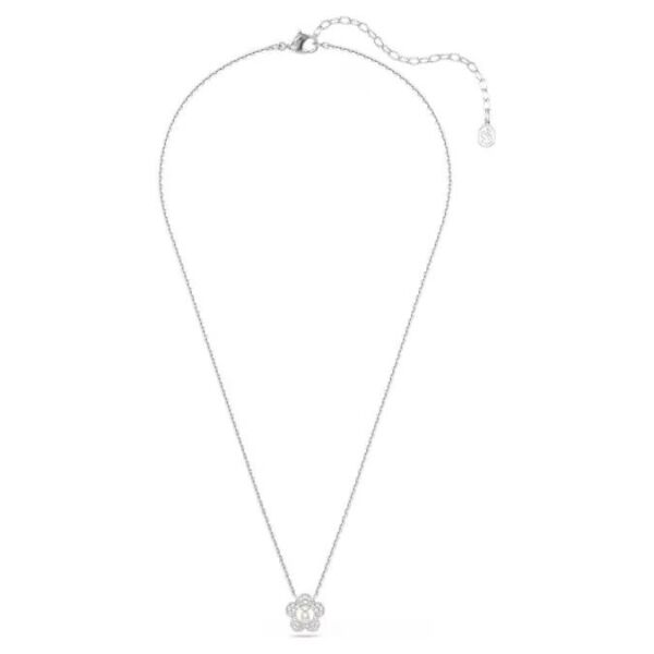 Ariana Grande x Swarovski Kolye Kristal inci, Yuvarlak kesim, Çiçek, Beyaz, Rodyum kaplama