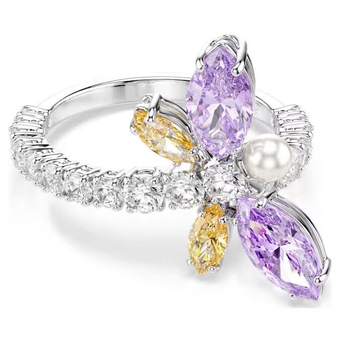 Ariana Grande x Swarovski Motif Yüzük, Karışık kesimler, Yusufçuk, Çok renkli, Rodyum kaplama 60