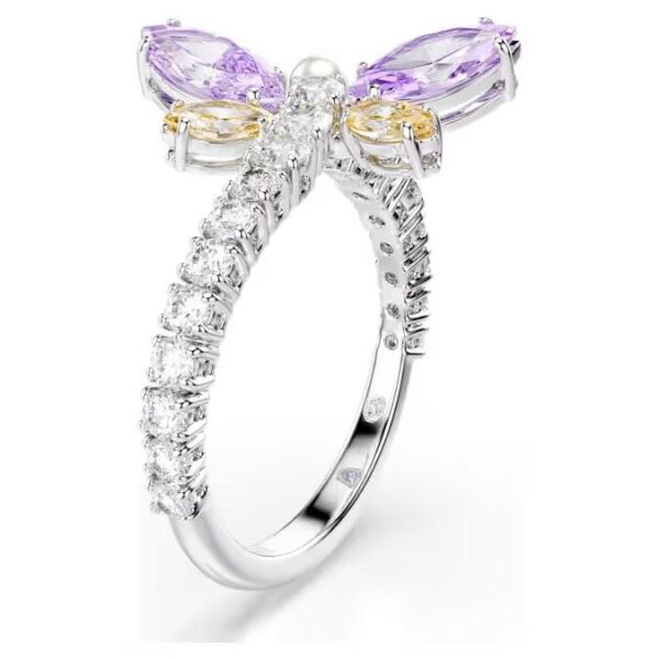 Ariana Grande x Swarovski Motif Yüzük, Karışık kesimler, Yusufçuk, Çok renkli, Rodyum kaplama 58