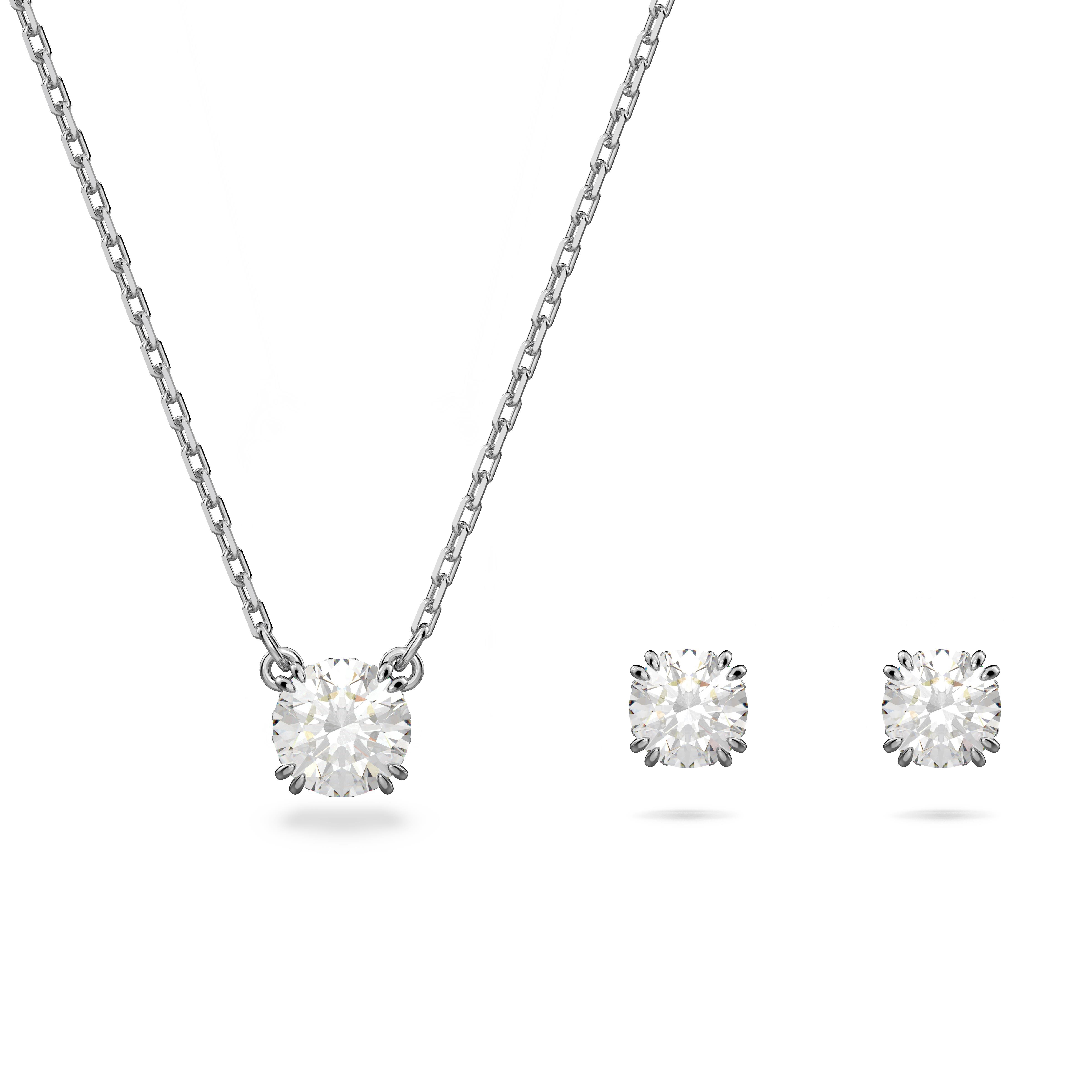 Stilla Set, Yuvarlak kesim, Beyaz, Rodyum kaplama - 5647663