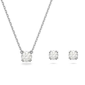 Stilla Set, Yuvarlak kesim, Beyaz, Rodyum kaplama - 5647663