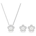 Ariana Grande x Swarovski Set, Kristal inci, Yuvarlak kesim, Çiçek, Beyaz, Rodyum kaplama