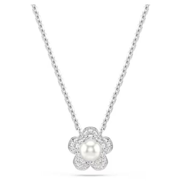 Ariana Grande x Swarovski Set, Kristal inci, Yuvarlak kesim, Çiçek, Beyaz, Rodyum kaplama