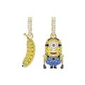 Minions Stuart and Banana halka küpeler, Pavé, Mini, Çok renkli, Altın rengi kaplama