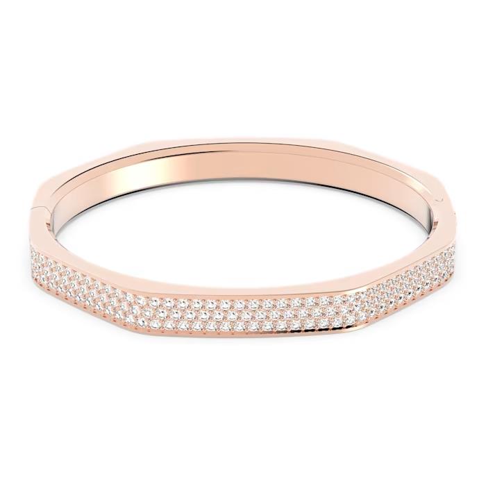 Dextera Bileklik, Sekizgen, Pavé, Beyaz, Pembe altın rengi kaplama XL - 5652338