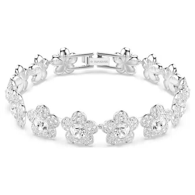 Ariana Grande x Swarovski Bileklik, Yuvarlak kesim, Çiçek, Beyaz, Rodyum kaplama